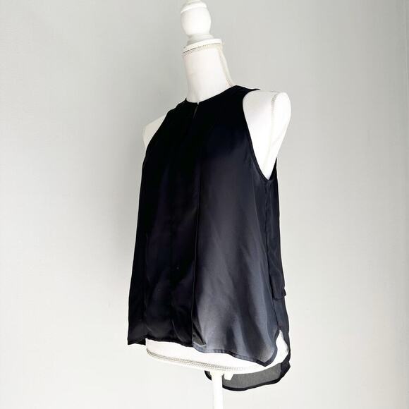 Anthropologie Top Size 4 Womens Maeve Black Sleeveless Button Front Sheer - Picture 3 of 10